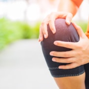 Runner sport knee injury.