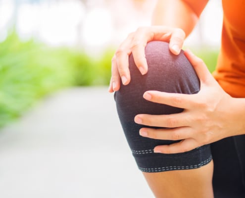 Runner sport knee injury.