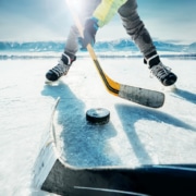 Ice hockey game moment
