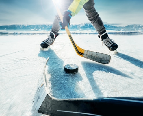 Ice hockey game moment
